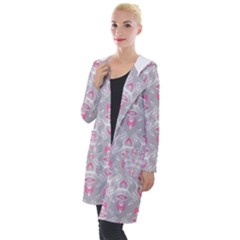 Seamless Pattern Background Hooded Pocket Cardigan