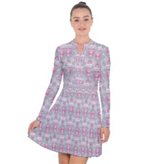 Seamless Pattern Background Long Sleeve Panel Dress