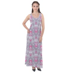 Seamless Pattern Background Sleeveless Velour Maxi Dress