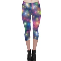 Abstract Background Graphic Space Capri Leggings 