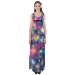 Abstract Background Graphic Space Empire Waist Maxi Dress