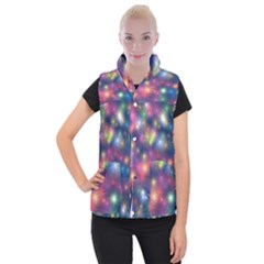 Abstract Background Graphic Space Women s Button Up Vest