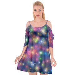 Abstract Background Graphic Space Cutout Spaghetti Strap Chiffon Dress