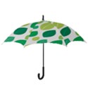 Leaves Green Modern Pattern Naive retro leaf organic Hook Handle Umbrellas (Medium) View3