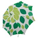 Leaves Green Modern Pattern Naive retro leaf organic Hook Handle Umbrellas (Large) View2