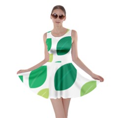 Leaves Green Modern Pattern Naive Retro Leaf Organic Skater Dress by genx