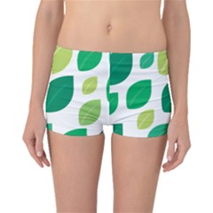 Leaves Green Modern Pattern Naive Retro Leaf Organic Boyleg Bikini Bottoms by genx