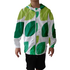 Leaves Green Modern Pattern Naive Retro Leaf Organic Kids  Hooded Windbreaker by genx