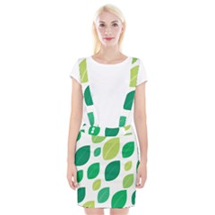 Leaves Green Modern Pattern Naive Retro Leaf Organic Braces Suspender Skirt by genx