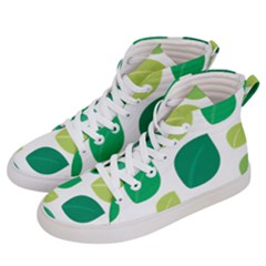 Leaves Green Modern Pattern Naive Retro Leaf Organic Women s Hi-top Skate Sneakers by genx