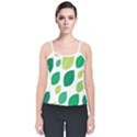 Leaves Green Modern Pattern Naive retro leaf organic Velvet Spaghetti Strap Top View1