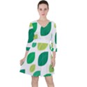 Leaves Green Modern Pattern Naive retro leaf organic Ruffle Dress View1