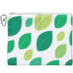 Leaves Green Modern Pattern Naive Retro Leaf Organic Canvas Cosmetic Bag (xxxl) by genx