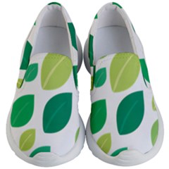 Leaves Green Modern Pattern Naive Retro Leaf Organic Kids  Lightweight Slip Ons by genx