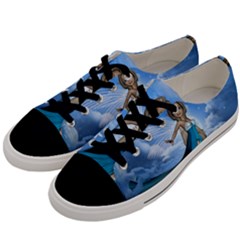 Cute Fairy In The Sky Men s Low Top Canvas Sneakers by FantasyWorld7