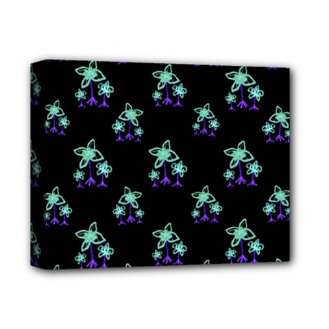 Dark Floral Drawing Print Pattern Deluxe Canvas 14  X 11  (stretched) by dflcprintsclothing