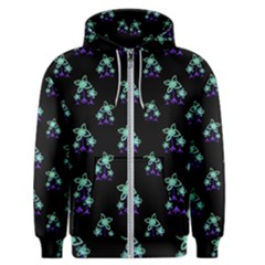 Dark Floral Drawing Print Pattern Men s Zipper Hoodie