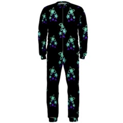 Dark Floral Drawing Print Pattern Onepiece Jumpsuit (men)  by dflcprintsclothing