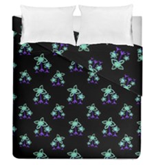 Dark Floral Drawing Print Pattern Duvet Cover Double Side (queen Size) by dflcprintsclothing