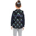 Dark Floral Drawing Print Pattern Kids  Hooded Puffer Vest View2