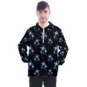 Dark Floral Drawing Print Pattern Men s Half Zip Pullover View1