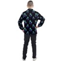 Dark Floral Drawing Print Pattern Men s Half Zip Pullover View2