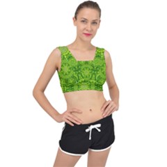 Spring Flower Joy V-back Sports Bra by pepitasart