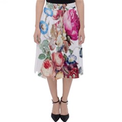 Les Fleurs Artificielles - Vintage Design Classic Midi Skirt by WensdaiAmbrose