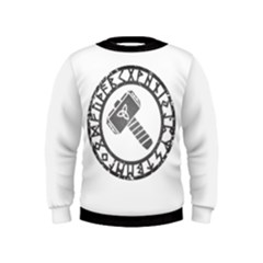 Thor Hammer With Runes Valhalla Tristella Viking Norse Mythology Mjolnir  Kids  Sweatshirt by snek