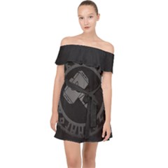 Thor Hammer With Runes Valhalla Tristella Viking Norse Mythology Mjolnir  Off Shoulder Chiffon Dress by snek