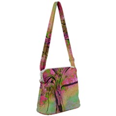 The Blossom Tree  Zipper Messenger Bag by MMAatCowCow