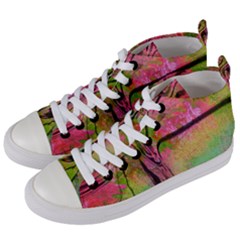 The Blossom Tree  Women s Mid-top Canvas Sneakers by MMAatCowCow