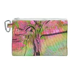 The Blossom Tree  Canvas Cosmetic Bag (large) by MMAatCowCow