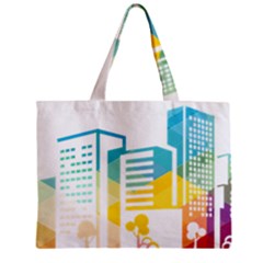 Silhouette Cityscape Building Icon Color City Zipper Mini Tote Bag