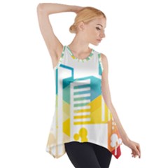 Silhouette Cityscape Building Icon Color City Side Drop Tank Tunic by Sudhe