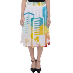 Silhouette Cityscape Building Icon Color City Classic Midi Skirt by Sudhe