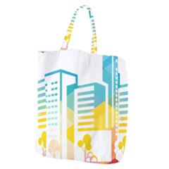 Silhouette Cityscape Building Icon Color City Giant Grocery Tote by Sudhe