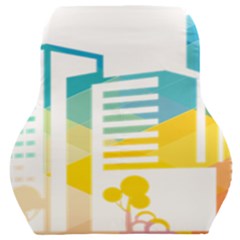 Silhouette Cityscape Building Icon Color City Car Seat Back Cushion  by Sudhe