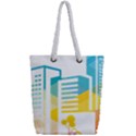 Silhouette Cityscape Building Icon Color City Full Print Rope Handle Tote (Small) View2