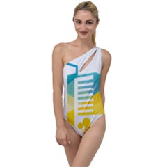 Silhouette Cityscape Building Icon Color City To One Side Swimsuit by Sudhe