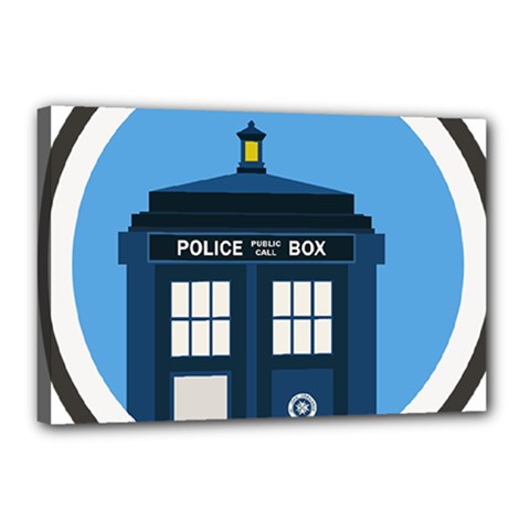 Doctor Who Tardis Canvas 18  X 12  (stretched) by Sudhe