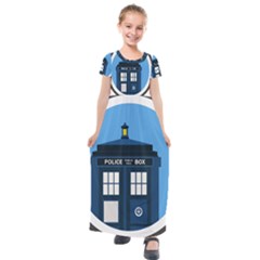 Doctor Who Tardis Kids  Short Sleeve Maxi Dress by Sudhe