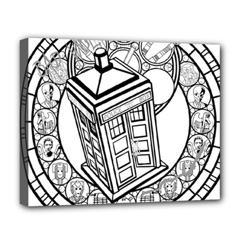 Bad Wolf Tardis Art Drawing Doctor Who Deluxe Canvas 20  X 16  (stretched) by Sudhe