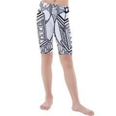 Bad Wolf Tardis Art Drawing Doctor Who Kids  Mid Length Swim Shorts by Sudhe