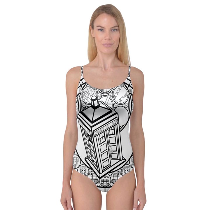 Bad Wolf Tardis Art Drawing Doctor Who Camisole Leotard 