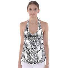 Bad Wolf Tardis Art Drawing Doctor Who Babydoll Tankini Top by Sudhe