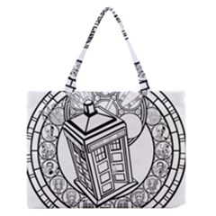 Bad Wolf Tardis Art Drawing Doctor Who Zipper Medium Tote Bag by Sudhe