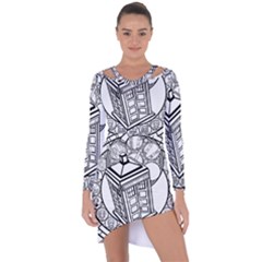 Bad Wolf Tardis Art Drawing Doctor Who Asymmetric Cut-out Shift Dress by Sudhe