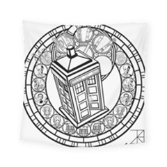 Bad Wolf Tardis Art Drawing Doctor Who Square Tapestry (small) by Sudhe