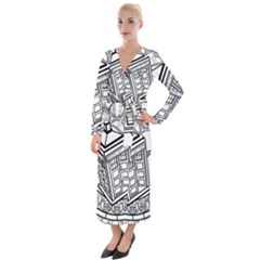 Bad Wolf Tardis Art Drawing Doctor Who Velvet Maxi Wrap Dress by Sudhe